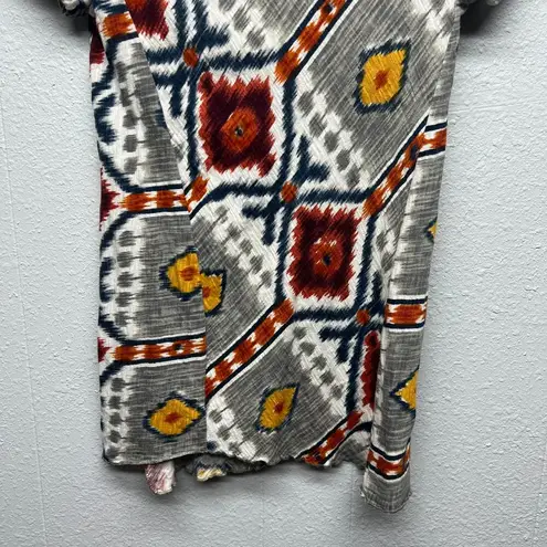 Tiny by Anthropologie Womens Top Small Cotton Aztec Festival Tribal Hippie Boho Gray