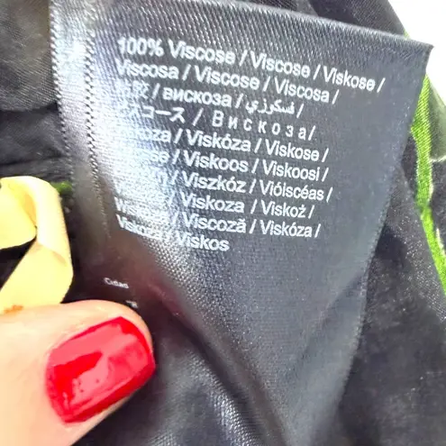 Farm Rio Winter Garden Wide Leg Pants Black Multi Size M