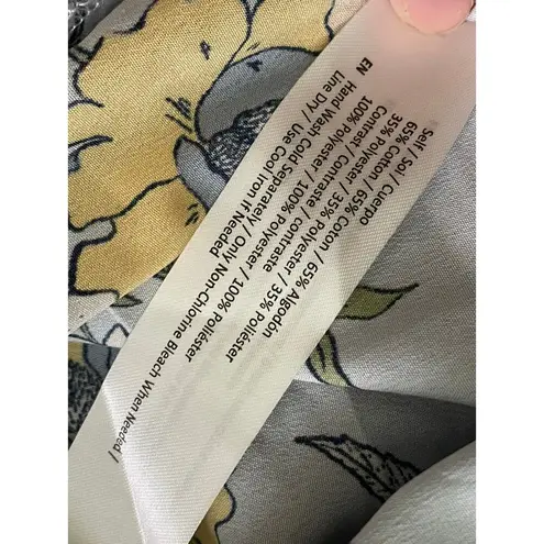 BOG Collective Blue Denim Corset Flower Tiered Maxi Dress Medium