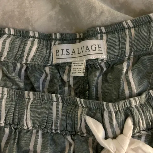 PJ Salvage Stripe Hype Pajama Set Green Size 2X