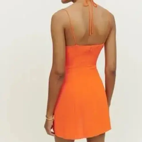 Reformation Women’s The Sea Orange Spaghetti Strap Mini Dress Double Tie 🧡 Size 0