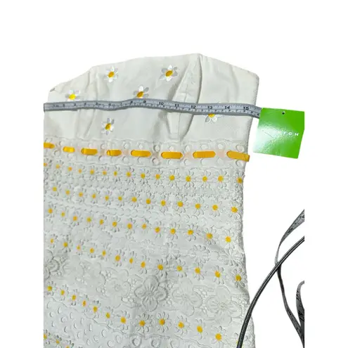 Lilly Pulitzer  Bowen Daisy embroidered crochet ribbon strapless mini dress Y2K