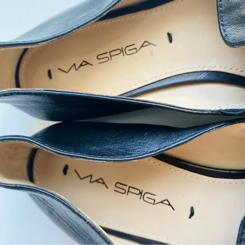 via spiga leather loafer flats