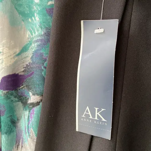 Anne Klein NWT 🖤  Dressy Black Blazer/Jacket, Floral Print Lining, Zip Closure