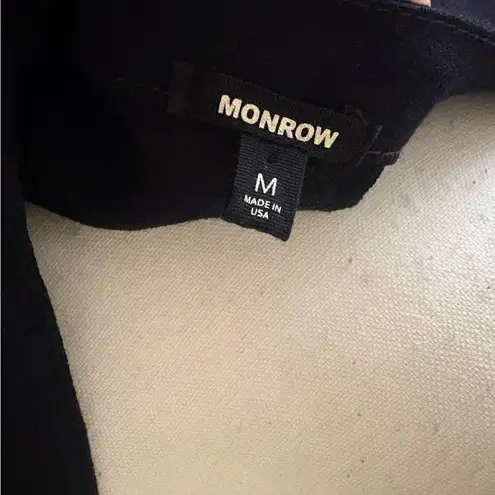 MONROW Crepe Jumpsuit in Neptune Sleeveless Front Zip Size Medium