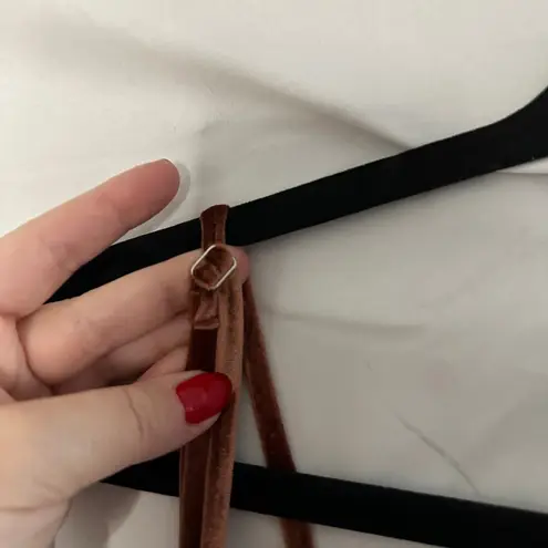 Revelry Rava Velvet Maxi Bridesmaid Dress in Rust Size 8 Brown