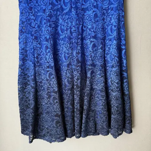 Leslie Fay Sz 14 Blue Lace sleeveless sheath formal Dress NWOT