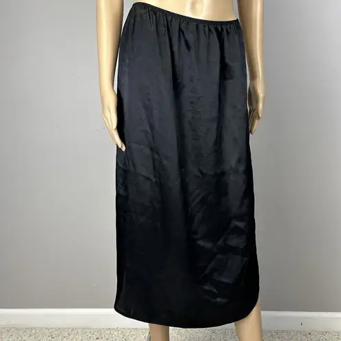 Vanity Fair Vintage  Half Slip Size Small 32 Black Satin Long Midi Ankle 11-620