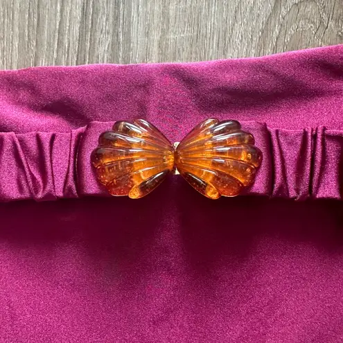 Johannna Ortiz Zaire High Waist Shell Belted Bikini Bottom Pink Size XL