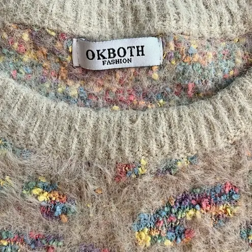 Okboth DELICIOUS cropped sweater, super soft, not itchy. Size M Tan Size M