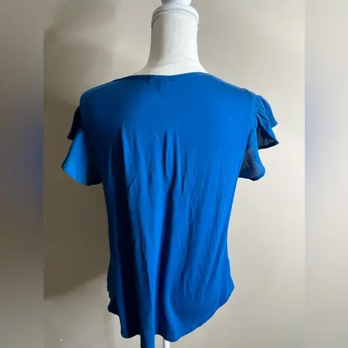 Paper moon Royal blue flutter sleeve top size small