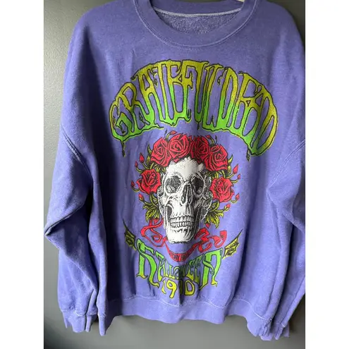 Grateful Dead Purple Halloween 1990 Skull Graphic Sweatshirt