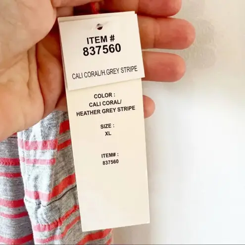 Olive & Oak StitchFix Drawstring Tank Dress XL Gray Coral Stripe New Summer
