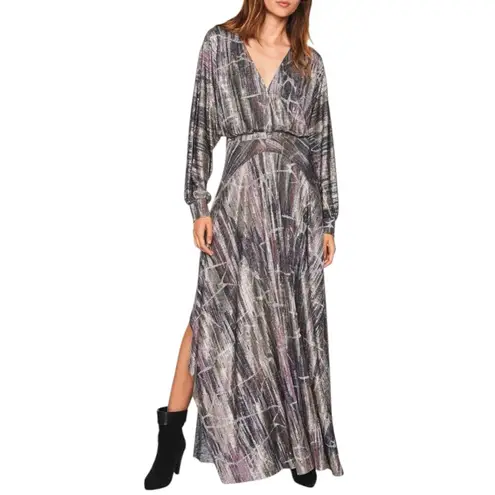 Ba&sh Santana Metallic Printed Maxi Dress