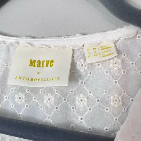 Maeve Anthropologie Laila Romantic Ruffled Eyelet Lace Wrap Blouse 14