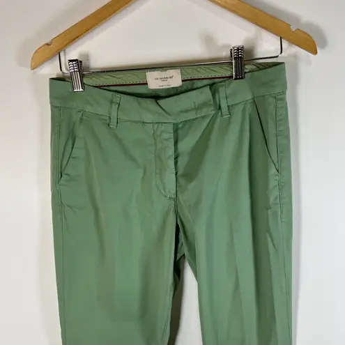 VIA MASINI 80 Firenze Green Cropped Flare Trousers Made in Italy Size 42
