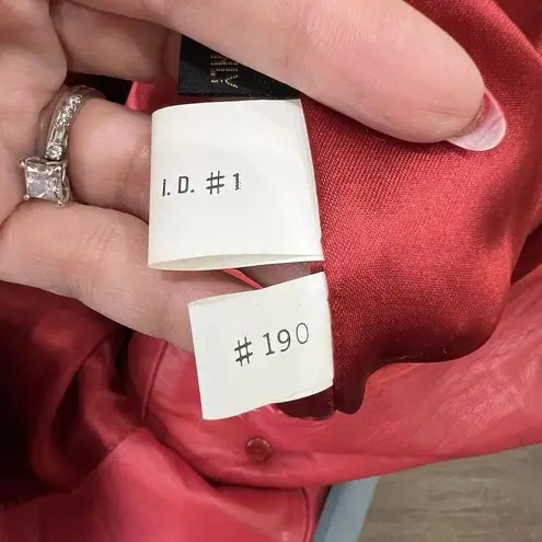 Vintage Large Leather Trench Coat Red Buttery Soft Supple G