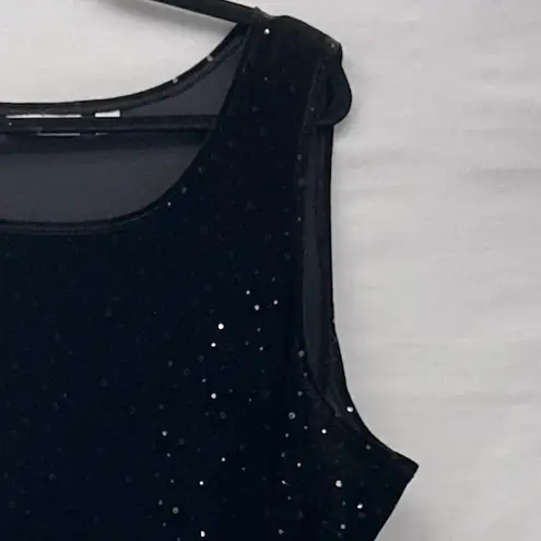 Susan Graver Womens Velvet Blouse Size 2X Sparkling Accent Evening Party Luxury Black