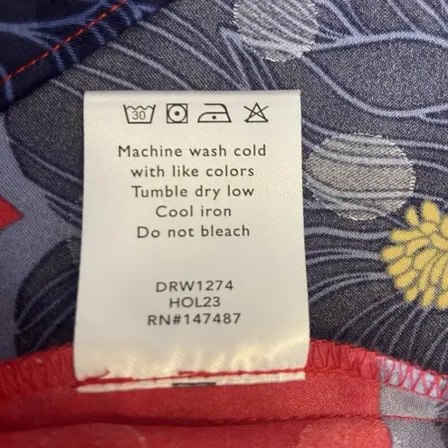 Draper James Martina Mini Dress in Magnolia Jacquard Dot Size XXL Red Floral