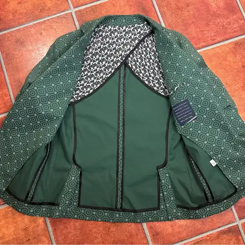 Neill Katter Unstructured Green Patterned Blazer Size 12