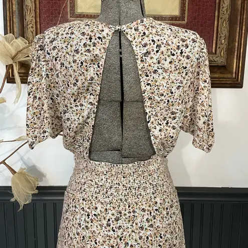 AFRM Jamie Floral Print Open Back Midi Dress