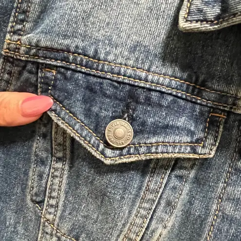 Silver Jeans Silver Jean Company Women’s Shelby Cropped Denim Distressed Frayed Jacket S