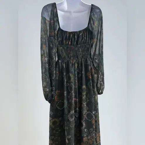 Slate + Willow - Square Neck Printed Midi Dress Size S