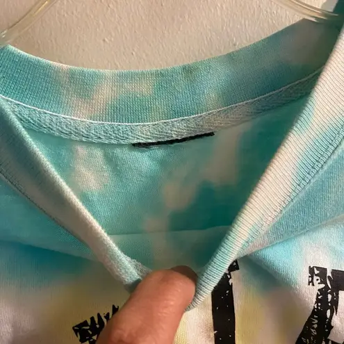 Women’s Long Sleeve T Shirt XL Salem MA Witch City Pastel Tie Dye Bust 44” Blue