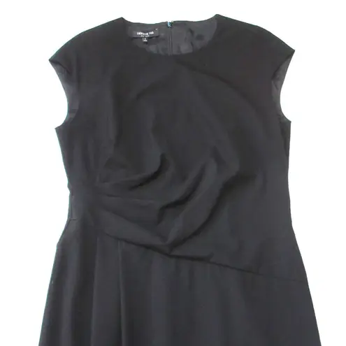 NWT Lafayette 148 Spark Sheath in Black Cap Sleeve Wool Blend Dress 8
