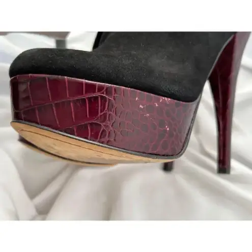 Alejandro ingelmo Black Suede Purple Platform Bootie heels Size 39