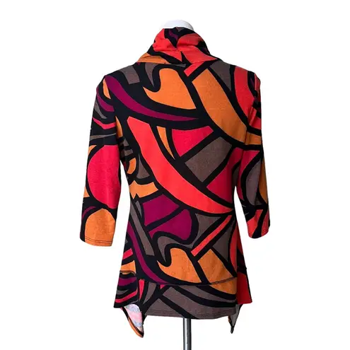 Coco Bianco Drape Cowl Neck Asymmetric Hem Tunic Top, Sz M