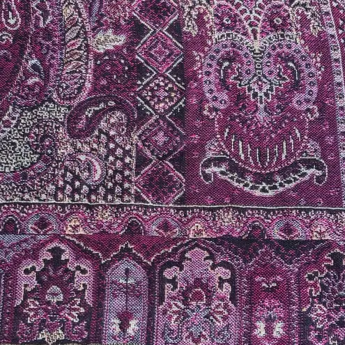 Burgundy Paisley Fringe Shawl Wrap Scarf Boho Bohemian Festival Layering Piece Red