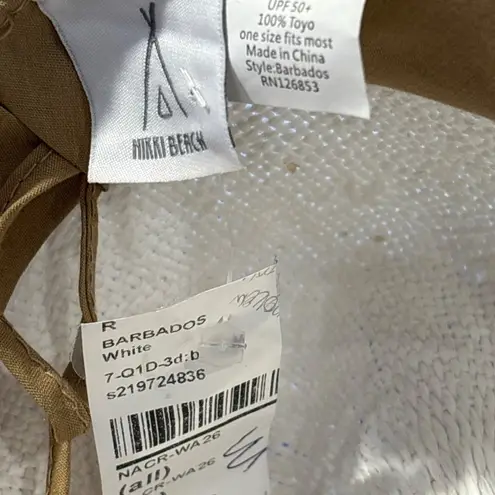 Nikki Beach Barbados Hat in White One Size Womens Beach Garden Sun