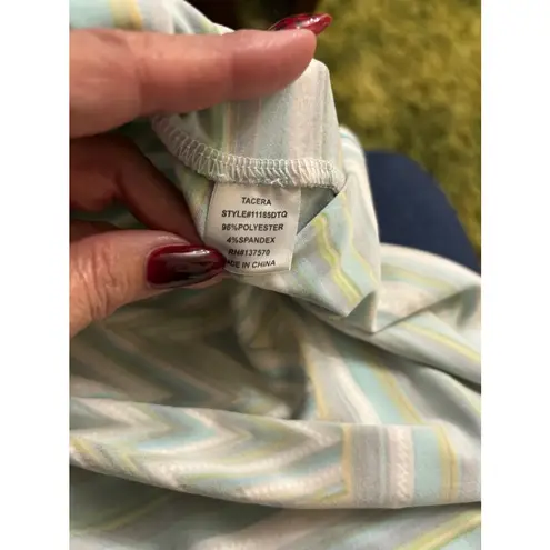 Tacera Women's Top Size S White Green