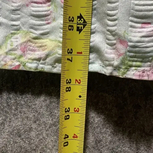 Lati Fashion Sleepwear Nightgown L House Coat Robe Button Up Short Sleeve Pastel Size L