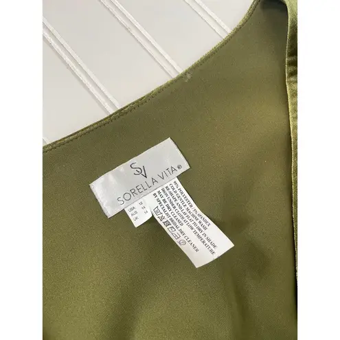 Sorella Vita NWT 9660 Velvet Velour Green Wrap Maxi Dress Bridesmaid Size 12