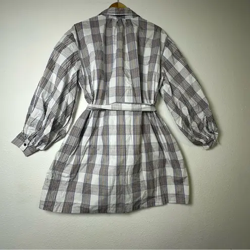 Baum und Pferdgarten LONG LANTERN SLEEVE AUBREE SHIRTDRESS WITH BELT SIZE M Blue