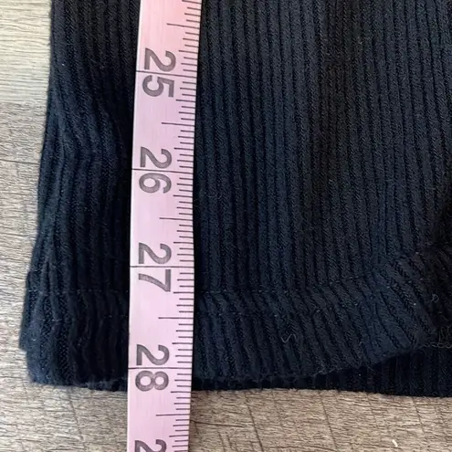 Michael Lauren Womens Ribbed Knit Elastic Waistband Wide Leg Pants Black Size Sm