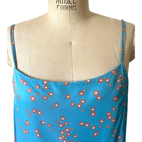 Bimba y Lola Blue Flower Daisy Print Slip Dress Size Medium