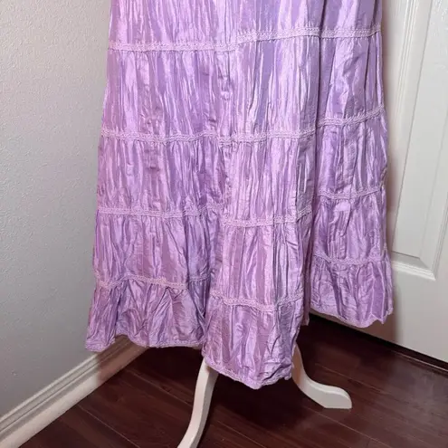 Garnet Hill Tiered Silk Boho Skirt