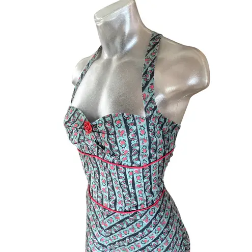 Vintage 90s Y2k MORBID THREADS Pinup Dress WHIMSY GOTH GRUNGE Skulls Roses S Black