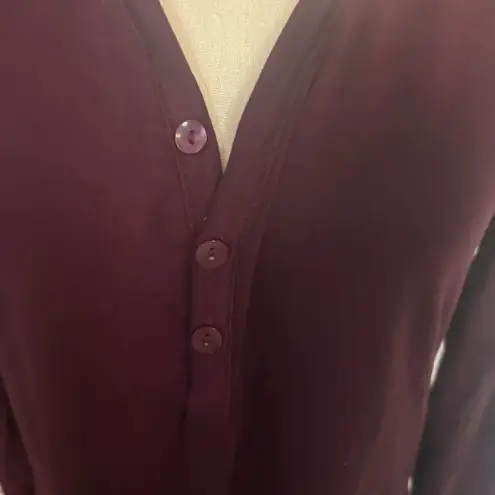 Athleta  Nighttime Bliss Sleep Top Women's Large Long Sleeve T‎ Shirt Burgundy