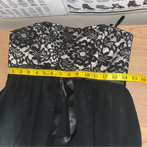 Jessica McClintock Vintage Black Babydoll Whimsigoth Prom Mini Dress Y2K