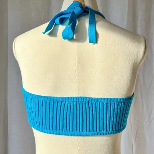 NWOT Le Peachy Positano Halter Top Blue