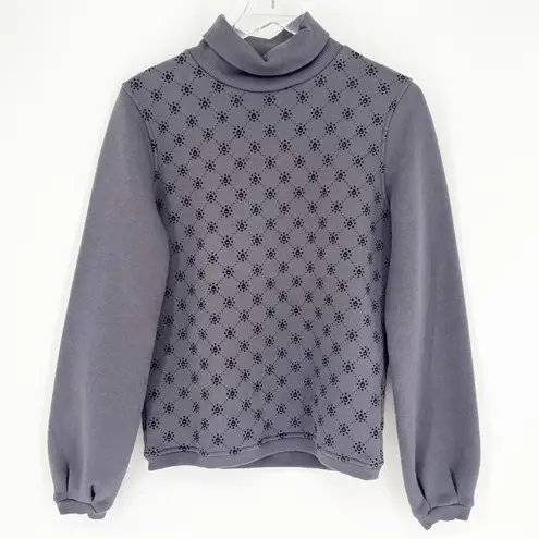 Cavalleria Toscana Orbit Flocked Turtleneck Sweatshirt S Grey Gray