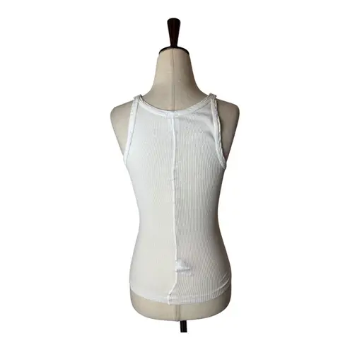 RE/DONE Hanes Tank Top Women XS White Cotton Ribbed Knit Streetwear Athleisure