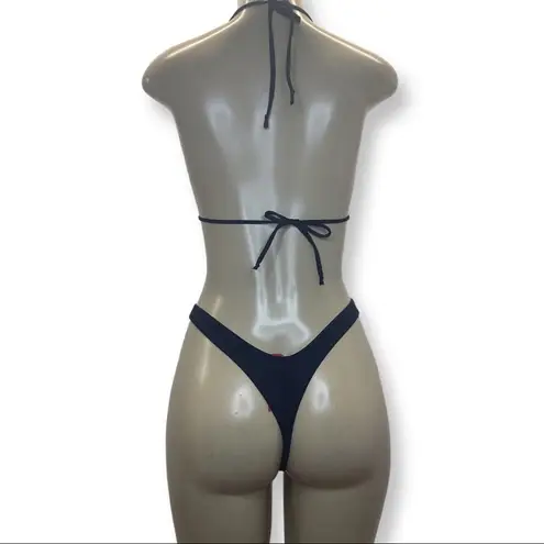 Indecent Proposal Size Small. Made by Zuliana Peekaboo Thong Bikini Set Black