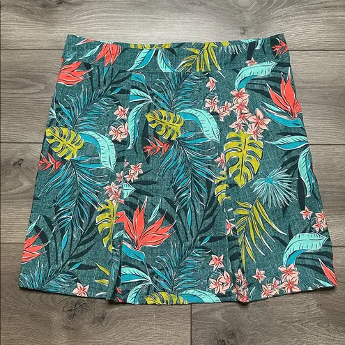 RipSkirt Hawaii 19" Paia Maui Floral Wrap Swim Coverup Skirt Green Blue Large
