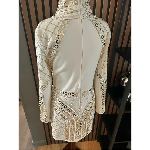 Starlet heavy bedded dress white with pearls size 12