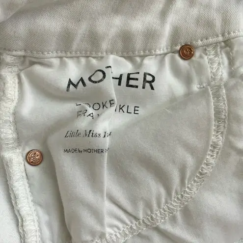 Mother Looker Ankle Fray Jeans Little Miss Innocent White Size 25
